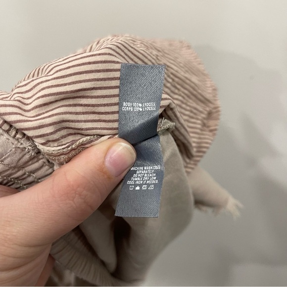 Aerie Tan Raw Hem Lace-Up Lyocell Shorts Size Small - Picture 7 of 8